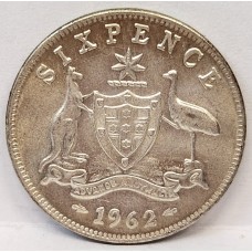 AUSTRALIA 1962 . SIXPENCE